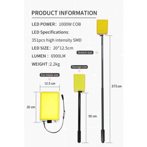 چراغ کمپینگ کانپکس 1000 وات مدل FR 24 COB RF