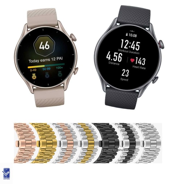 بند ساعت امیزفیت GTR 3 Pro استیل 3Rows