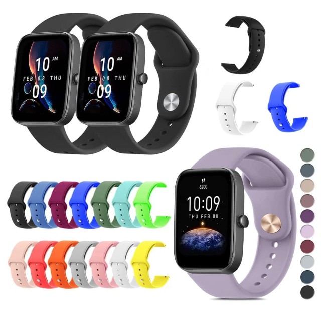 بند سیلیکونی ساعت Amazfit Bip3/3pro مدل دکمه ای