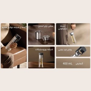 فلاسک شیشه‌ای دو لایه مسافرتی  میجیا شیائومی  مدل MJBLB01PL