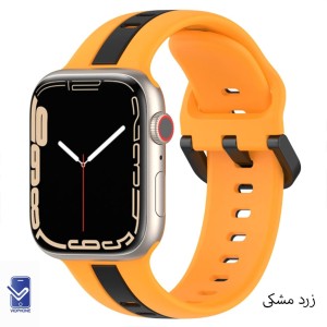 بند سیلیکونی دورنگ Apple Watch سگک دار مناسب تمامی سری اپل واچ ها