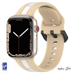 بند سیلیکونی دورنگ Apple Watch سگک دار مناسب تمامی سری اپل واچ ها