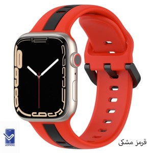 بند سیلیکونی دورنگ Apple Watch سگک دار مناسب تمامی سری اپل واچ ها