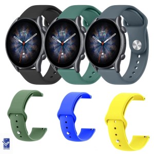 بند سیلیکونی ساعت Amazfit GTR3 Pro مدل دکمه ای