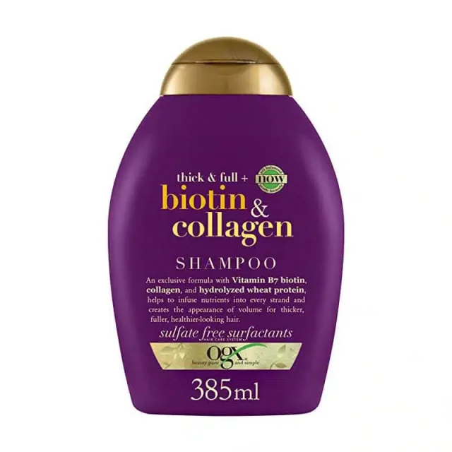 شامپو حجم دهنده مو بیوتین و کلاژن او جی ایکس 385 میل