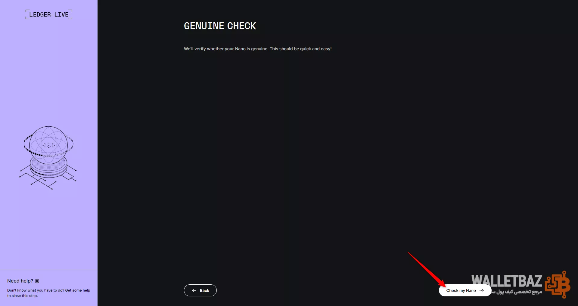 چک کردن اصالت دستگاه لجر از طریق اپلیکیشن Ledger wallet