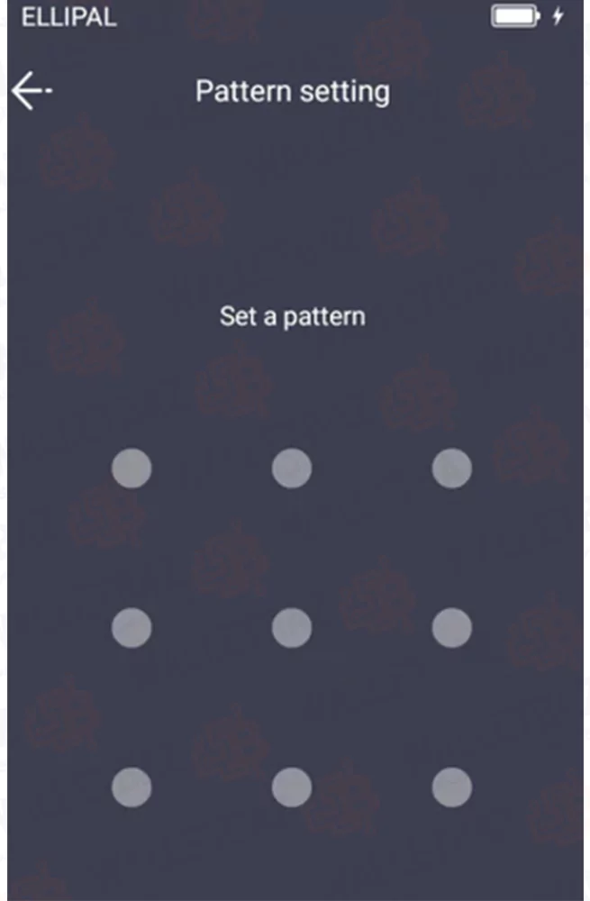 Pattern lock setting for ellipal app