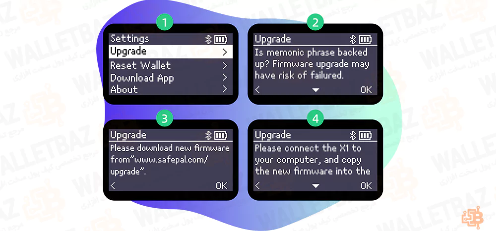 Entering Upgrade mode process in safepal X1