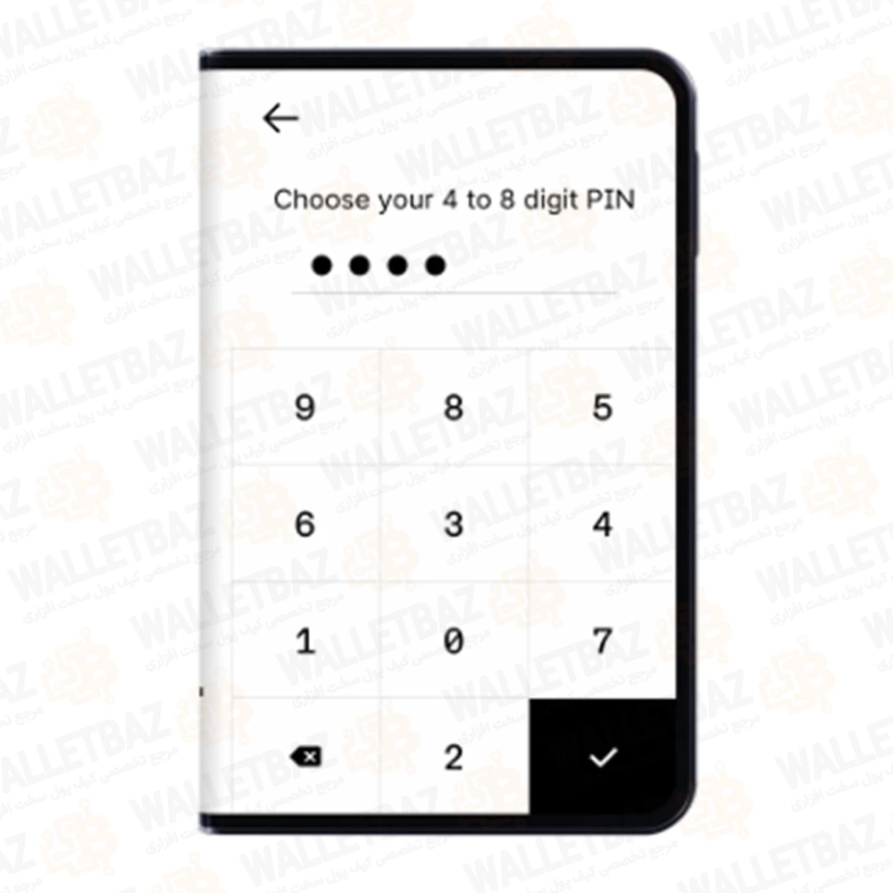 choosing pin code on ledger stax screen