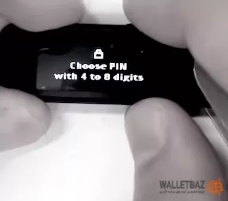 انتخاب پین هنگام بازیابی کیف پول لجر