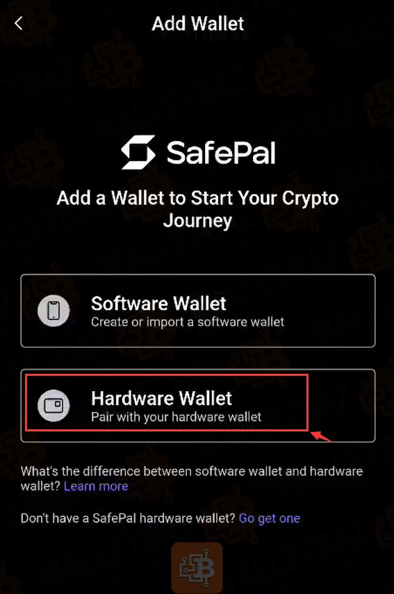 adding a wallet on safepal app