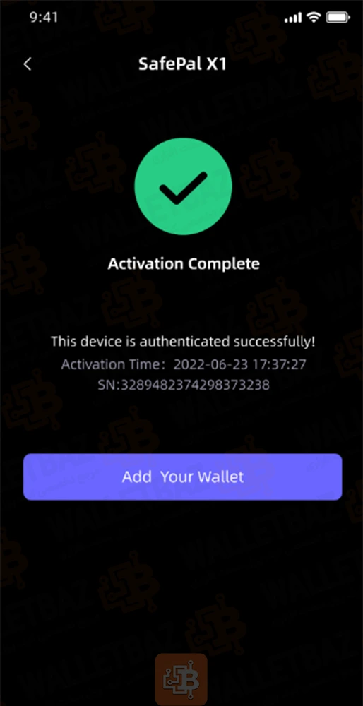 Activation Complete on SafePal App