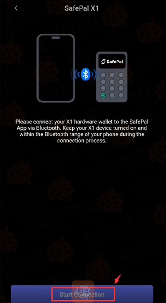 starting connection on safepal app