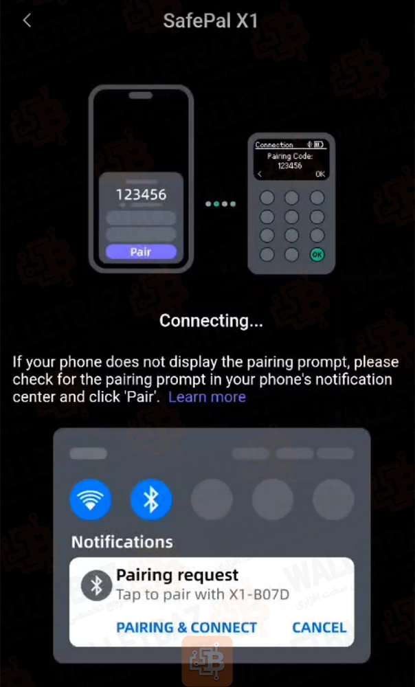 safepal app connecting with safepal x1