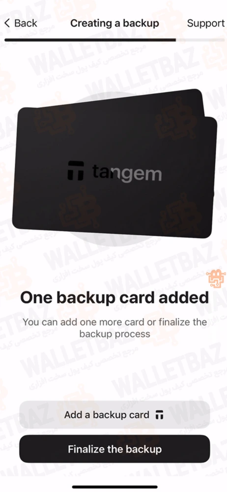 adding the first tangem backup card