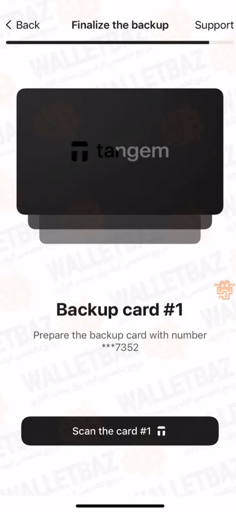 scanning the first tangem backup card