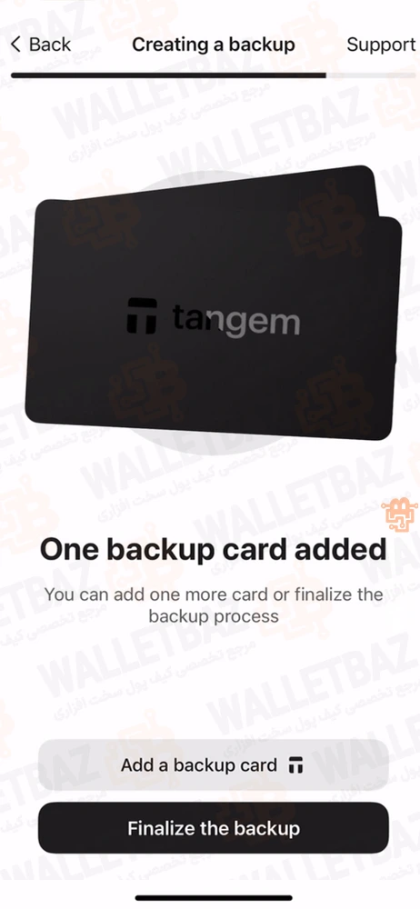 adding the first tangem backup card