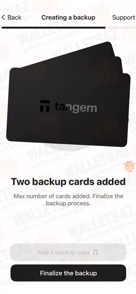 adding the second tangem backup card