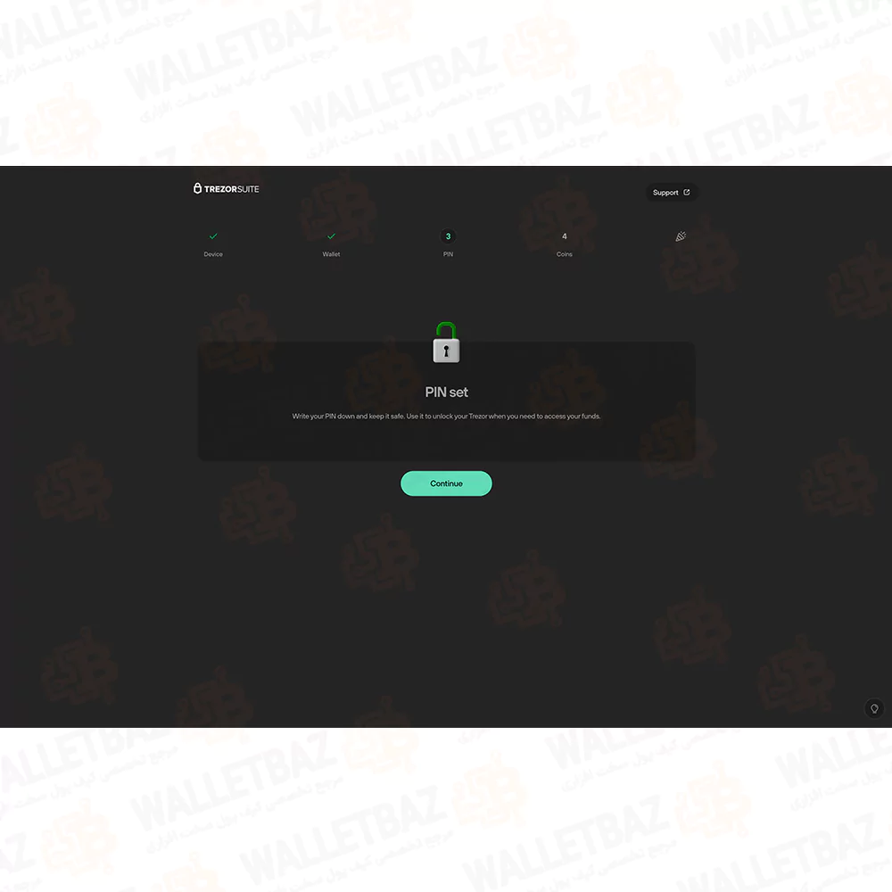 PIN is set In trezor Suite