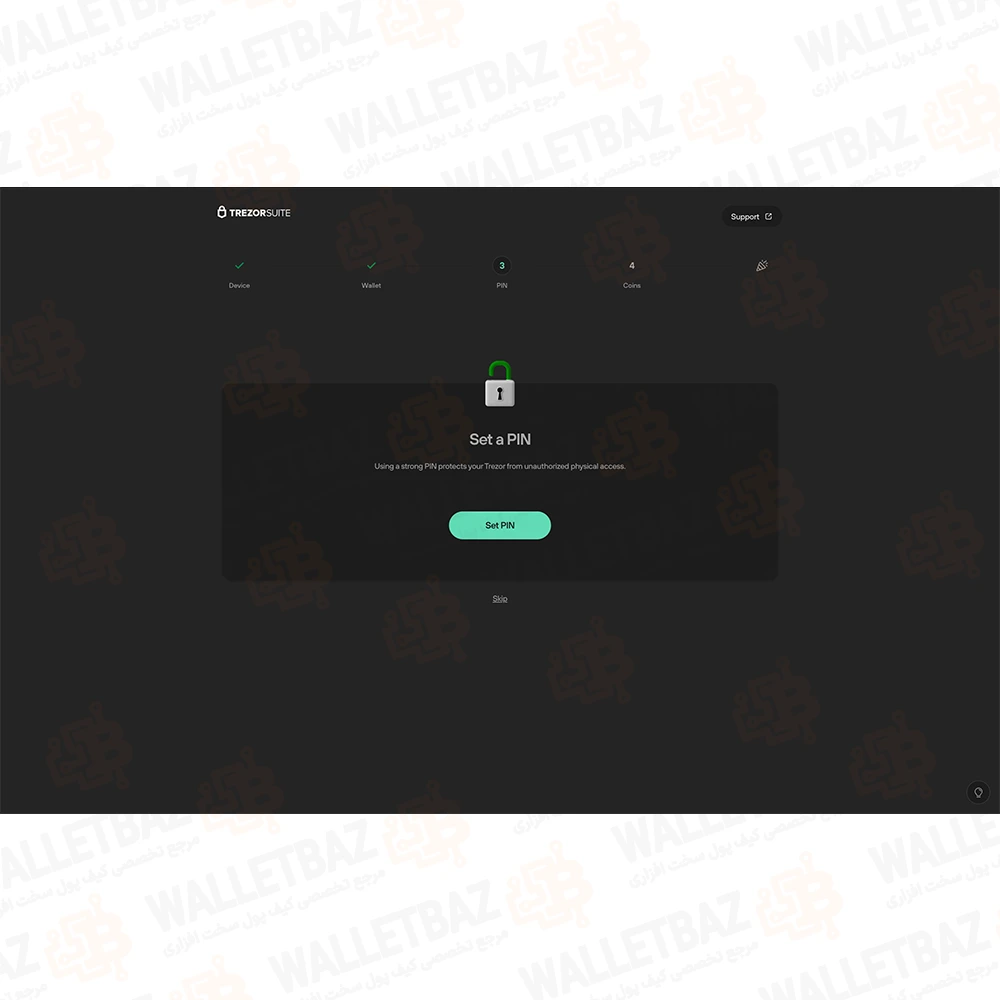 Setting a PIN for trezor safe 3