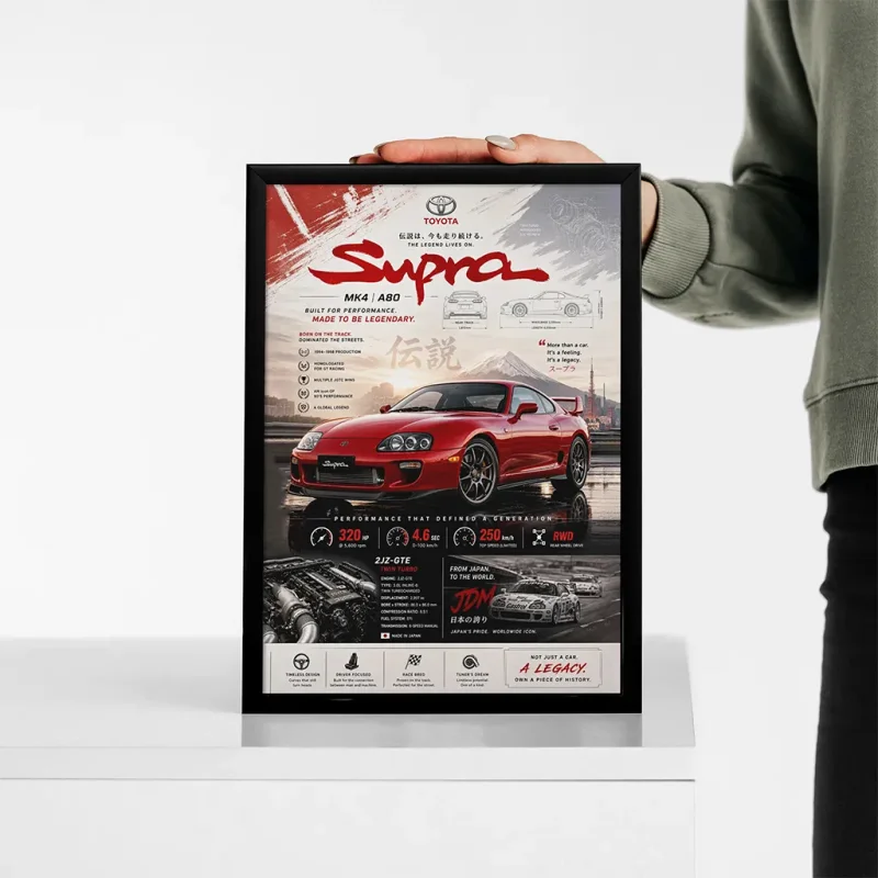 تابلو وال سنس مدل ماشین طرح Supra MK4