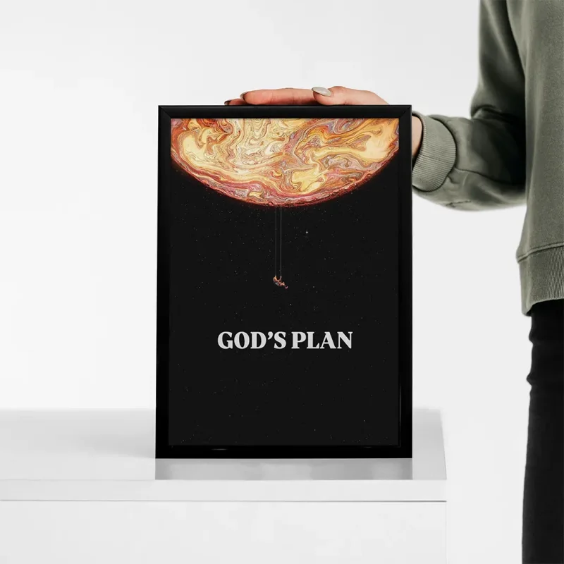 تابلو وال سنس مدل تایپوگرافی طرح P106 God‘s plan