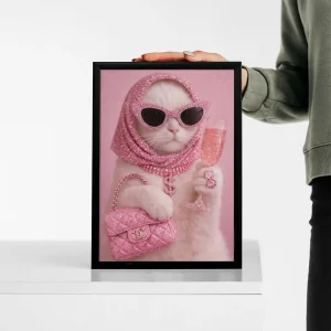 تابلو وال سنس مدل پینترستی طرح Rich cat