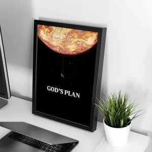 تابلو وال سنس مدل تایپوگرافی طرح P106 God‘s plan
