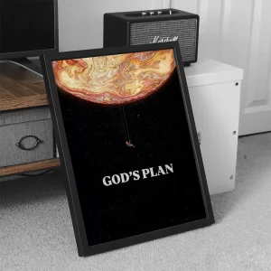 تابلو وال سنس مدل تایپوگرافی طرح P106 God‘s plan
