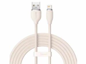 کابل یواس‌بی به لایتنینگ شارژ سریع و انتقال دیتا بیسوس Baseus CAGD000103 Jelly Liquid Silica Gel USB to iP Fast Charging Data Cable 2.4A 2m