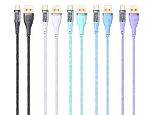 کابل تایپ سی فست شارژ 1.2 متری 66 وات یوسامز USAMS US-SJ572 Type-C Transparent Fast Charging Cata Cable