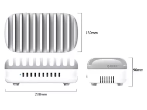 پاور هاب 10 پورت اوریکو Orcio 10 Port USB Smart Desktop Charging Station DUK-10P