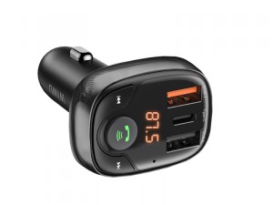 شارژر فندکی یو اس بی و تایپ سی و گیرنده بلوتوث ویوو Wiwu Car Charger PC600