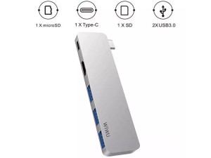 هاب تایپ سی 5 پورت فلزی ویوو WiWU T6 Pro Type-C Hub