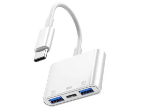 کابل تبدیل او تی جی تایپ سی به یو اس بی و تایپ سی کوتتسی Coteetci USB-C 3in1 OTG 33018