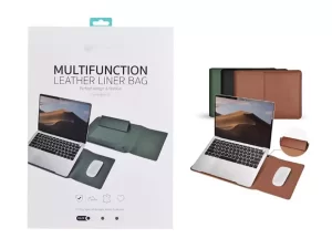 کاور مک بوک پرو 16 اینچ A2141 با قابلیت هولدر و پد موس کوتتسی Coteetci Multi Functional Leather Liner Bag MacBook Pro 16&quot; MB1088