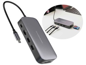 هاب تایپ سی و حاظه اس اس دی 256 گیگابایت پاورولوژی Powerology 256GB USB-C Hub &amp; SSD Drive All-in-one PWSDHB