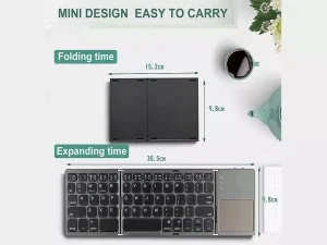 کیبورد بلوتوث تاشو با تاچ پد Foldable Bluetooth Keyboard With Touch Pad B033