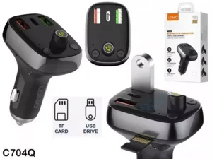 شارژر فندکی و پخش کننده بلوتوث 36 وات الدینیو LDNIO C704Q Bluetooth Car Charger QC4