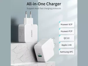 شارژر دیواری فست یو اس بی 22.5 وات چویتک CHOETECH Q5001 5A Fast Charger 22.5W USB A