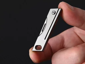 چاقو آنباکسینگ تیتانیومی تاشوی قابل آویز از دسته کلید Titanium alloy mini folding unboxing knife D2