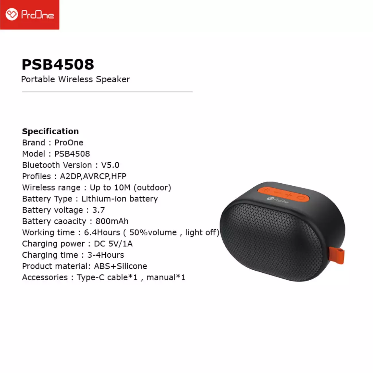 اسپیکر بلوتوث قابل حمل پرووان PSB4508