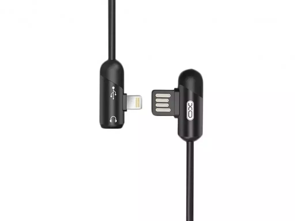 کابل شارژ و مبدل صدای لایتنینگ ایکس‌او به طول یک متر XO Lightning audio cable NB38