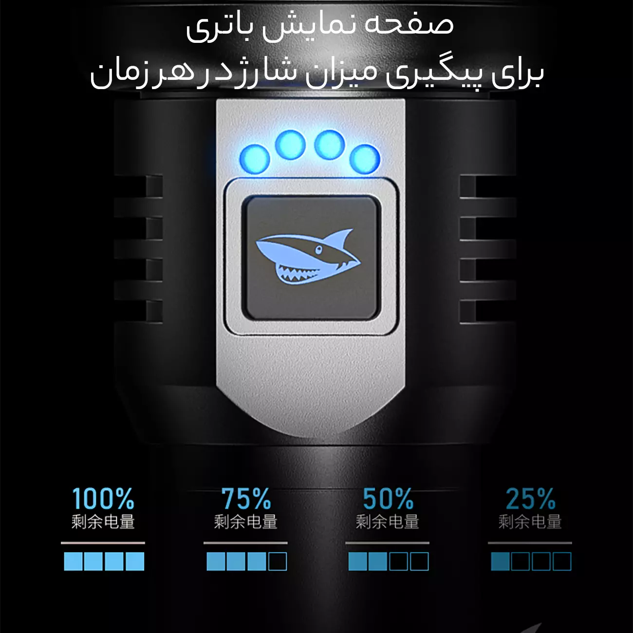 چراغ قوه لیزری و پاوربانک ضد آب اسمایلینگ شارک SD-5220-M80