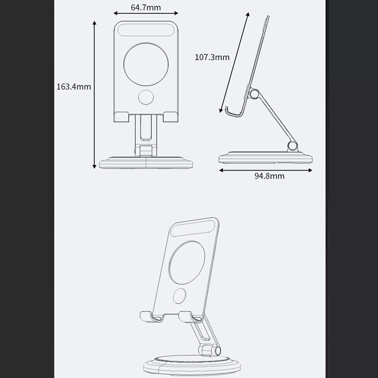 هولدر موبایل و تبلت رومیزی فلزی تاشو L68