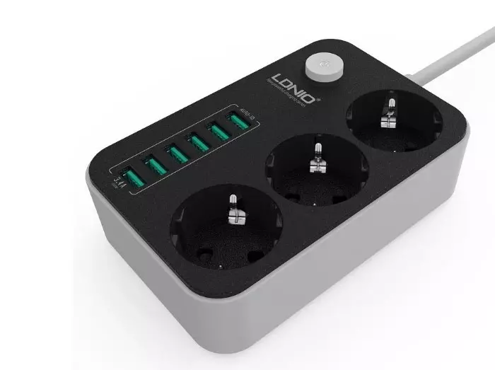 چند راهی 3 سوکت و 6 یو اس بی Ldnio 3Power Socket 6Usb