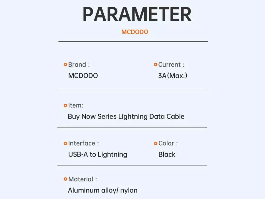 کابل شارژ یو اس بی به لایتنینگ 1 متر مک دودو Mcdodo Lightning Charge Data Cable CA-226