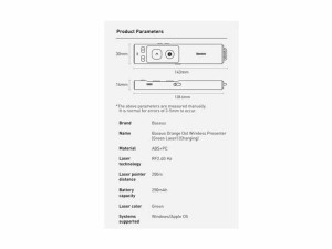 پوینتر و پرزنتر شارژی بیسوس Baseus Wireless Presenter (Charging) WKCD010013