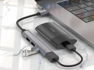 هاب یو اس بی 4 پورت هوکو Hoco USB hub 4-in-1 HB26 USB3.0+USB2.0*3