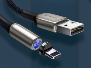 کابل لایتنینگ مگنتی 2 متری با توان 1.5 آمپر بیسوس Baseus Zinc Magnetic Cable Lightning 1.5A Charging CAMXC-I01